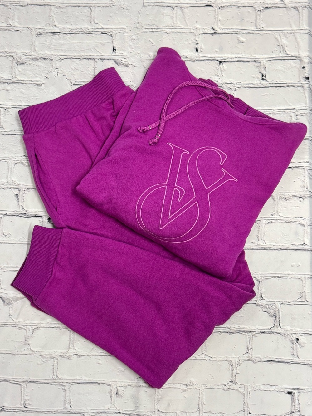 Victoria's Secret Magenta Hoodie & Joggers Set